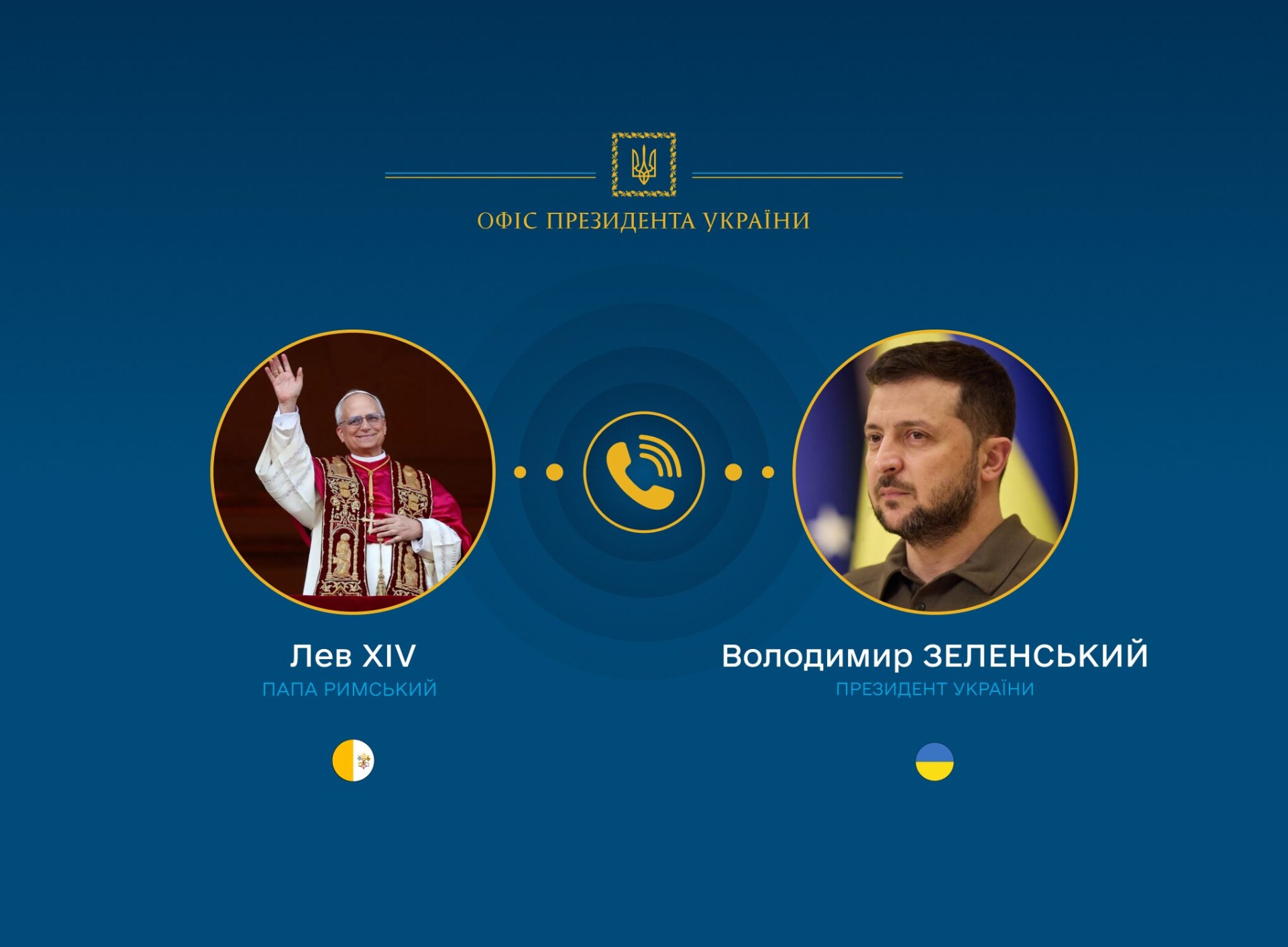 Володимир Зеленський провів розмову з Папою Римським Левом XIV