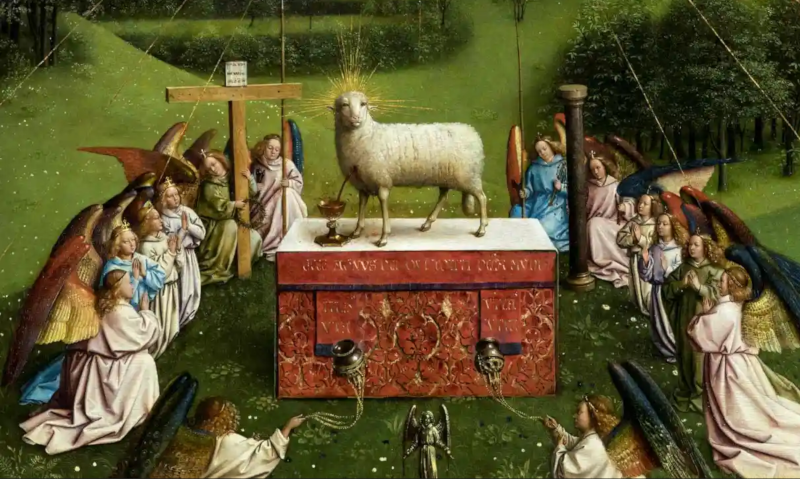 Поклоніння містичному Агнцеві, Van Eyck